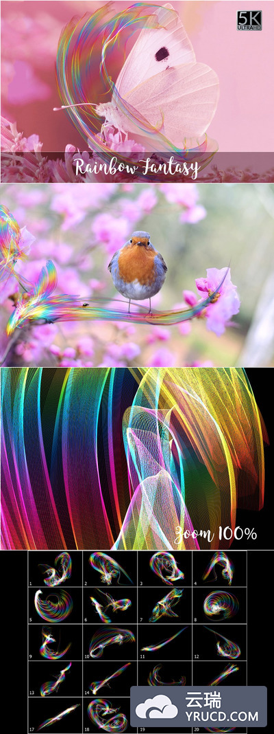 5K 彩虹梦幻图形 5K Rainbow Fantasy Overlays