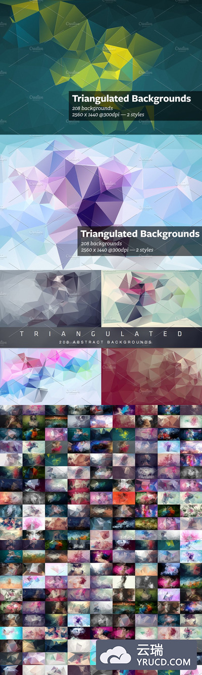 三角形抽象多边形背景素材 Triangulated - Abstract Backgrounds