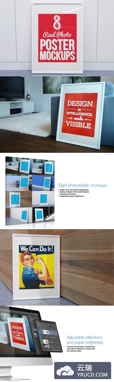 8 真实海报样机模板 8 Real Photo Poster Mockups