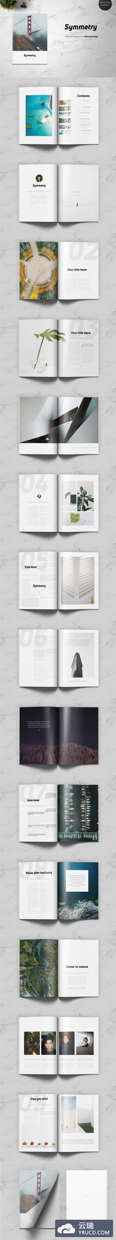 对称极简主义杂志画册模板 Symmetry Minimal Magazine