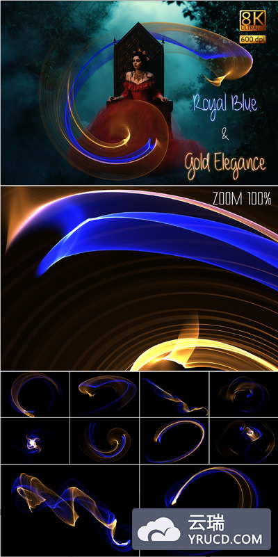 皇家蓝色和金色优雅素材 Royal Blue & Gold Elegance