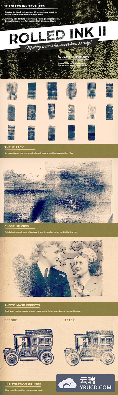 滚动的墨水纹理II Rolled ink textures II photoshop