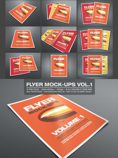 海报设计展示样机 Flyer Mock-ups Vol.1