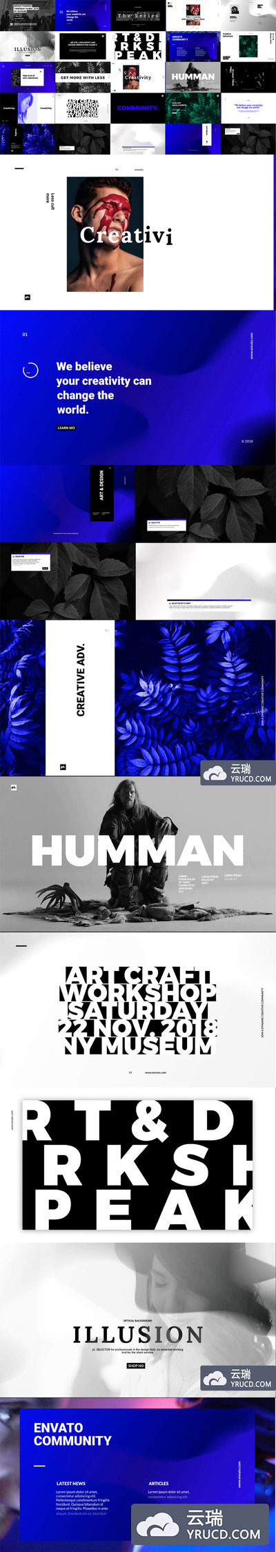 高端时尚设计感极强的AE动态视频PPT模版 [AEP]