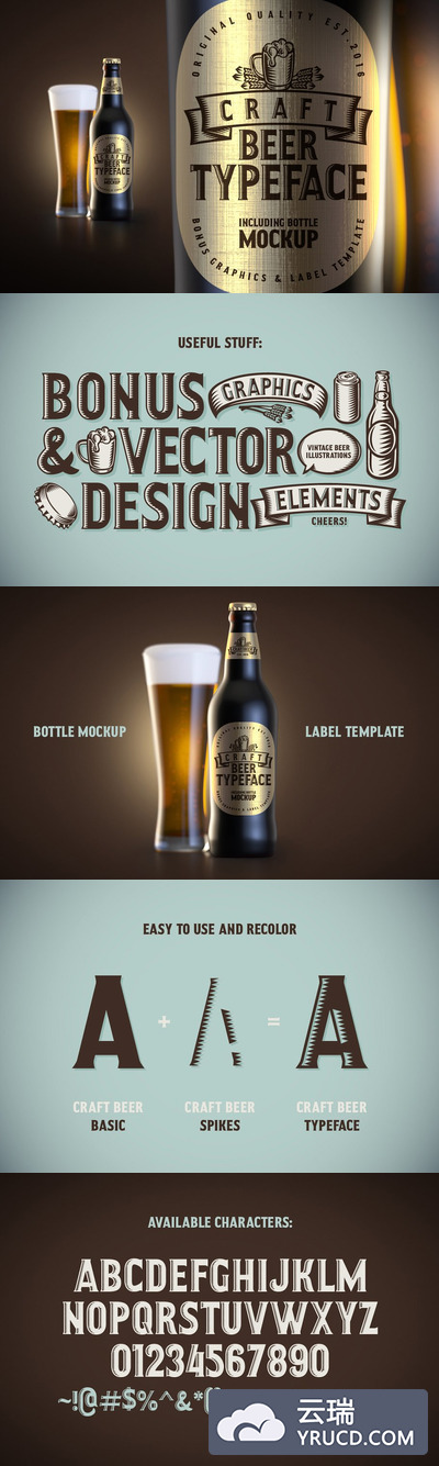 经典的饮料常用字体 Vintage font Craft Beer
