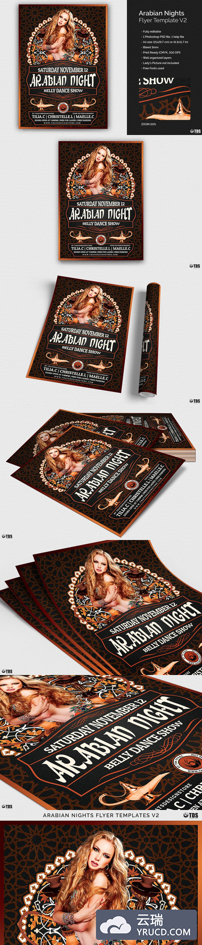 酒吧聚会海报模板 Arabian Nights Flyer V2