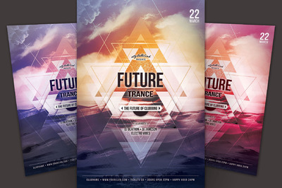 未来的恍惚传单海报模板 Future Trance Flyer Template