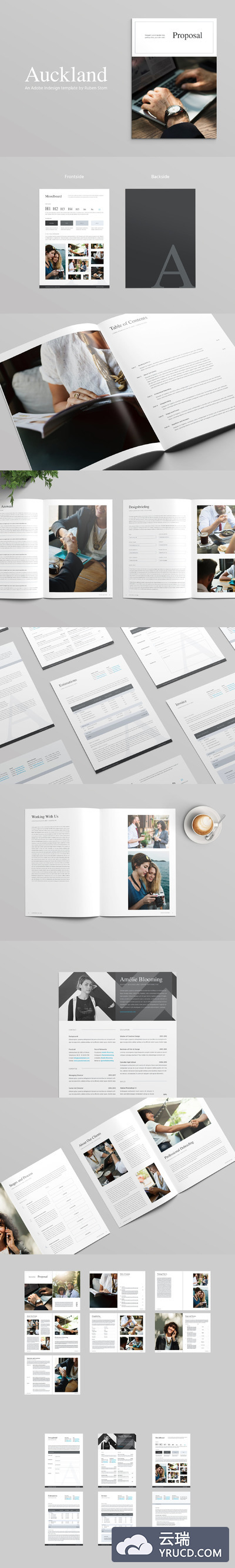现代多用途画册杂志模板 Auckland Proposal Template