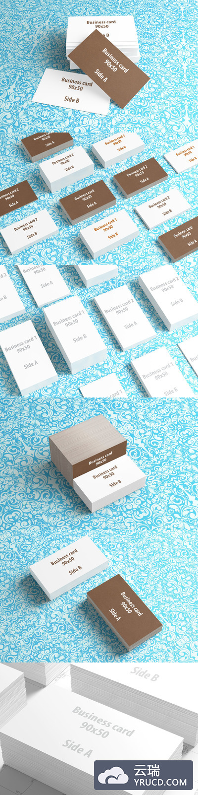 商业名片设计展示样机 Standard Business Cards Mockups v.1