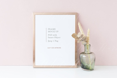 8x10寸画框样机素材 Copper 8x10 frame mock up - PSD/PNG