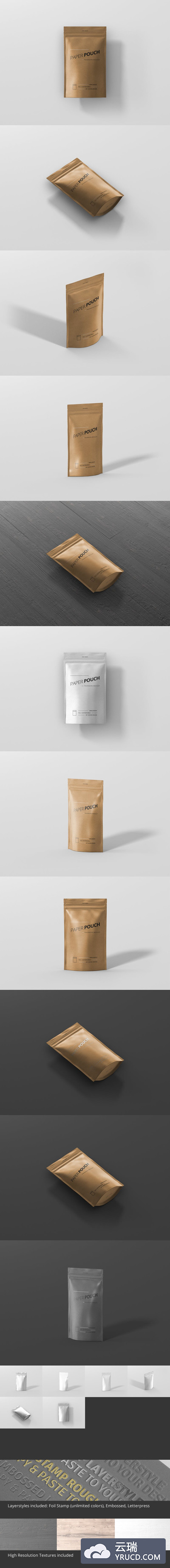 样机 | 高分辨率智能图层6个PSD文件纸袋