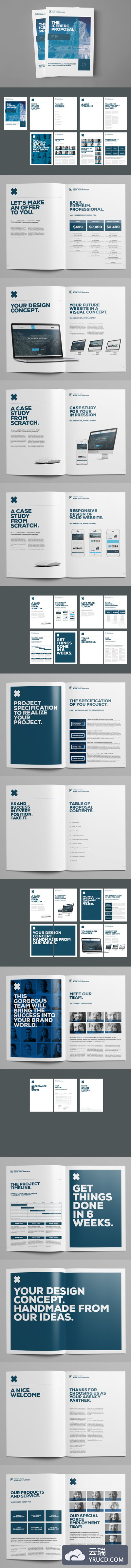 时尚高端多用途的高品质提案品牌手册画册杂志楼书设计模板（psd&indd）