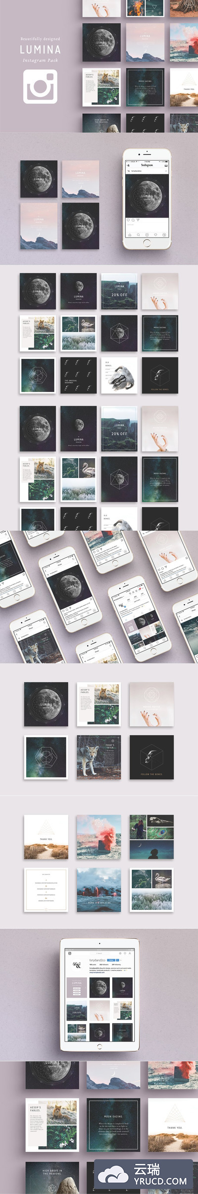 时尚漂亮的设计广告模版 LUMINA Instagram Pack