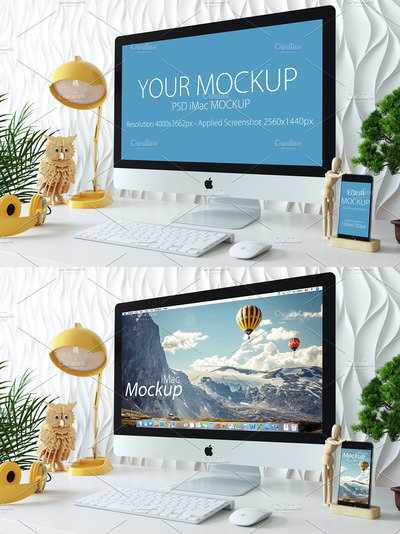 苹果设备样机 Apple imac & iphone mockup