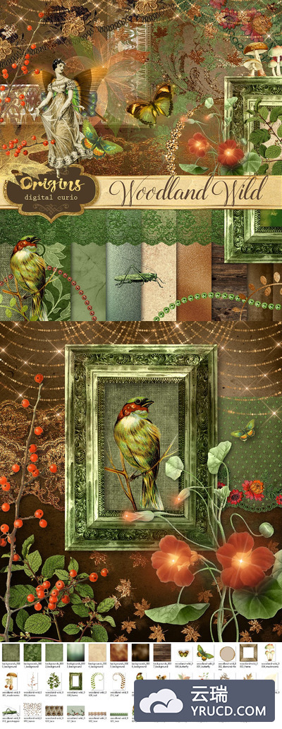 丛林野生的数字图片素材下载 Woodland Wild Digital Scrapbook Kit [png,jpg]