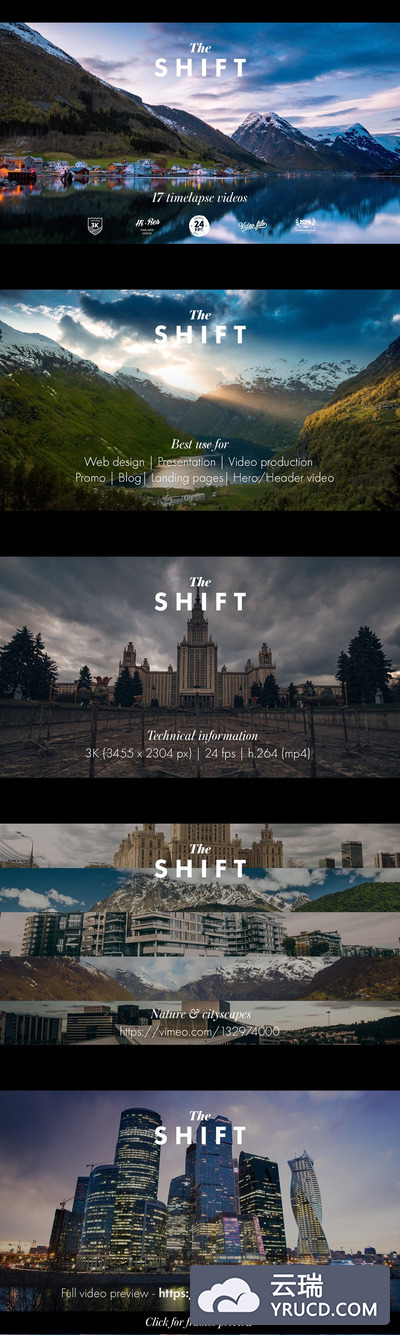 可用于网页的风景背景视频素材 The Shift - timelapse videos