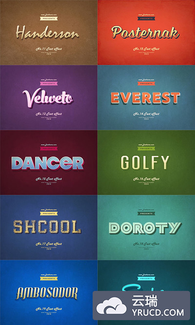 复古风格的风格文字效果图层样式Vol.2