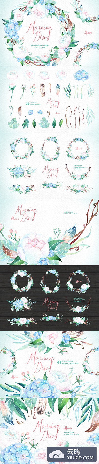 晨露花卉素材 Morning Dew. Floral Collection