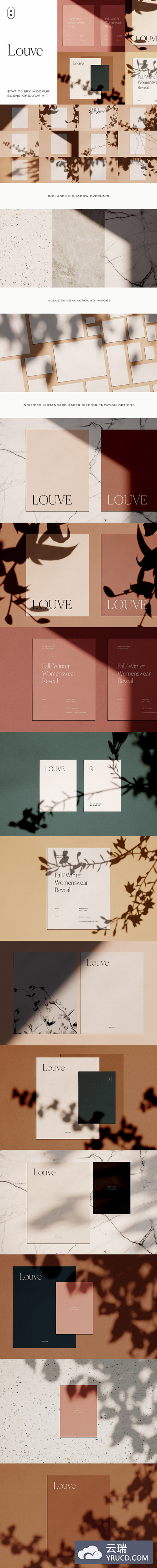 高品质的文具场景展示模型下载 Louve–(Mockup Kit) Scene Creator [psd]