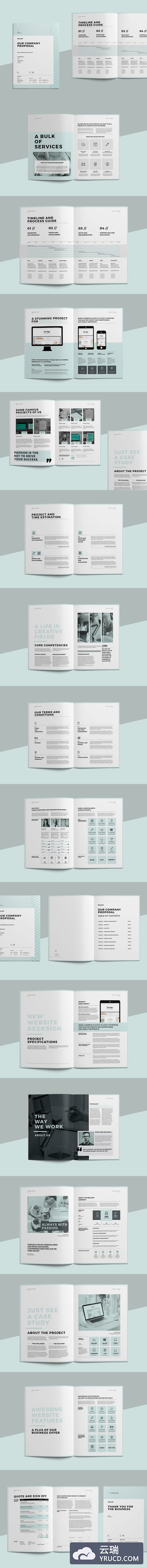 时尚高端简约多用途的品牌手册楼书杂志宣传册画册设计模板