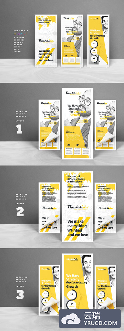 服务类易拉宝海报广告模版 Roll up Banner