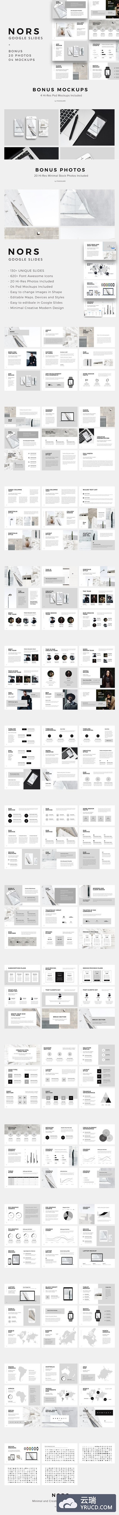 简约的产品PPT模版for Google Slides NORS Google Slides Template + Bonus