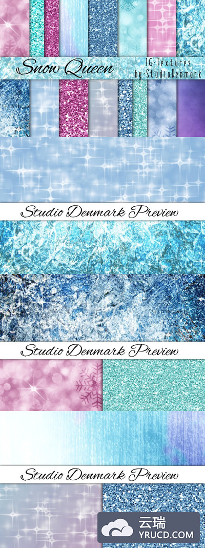 16金粉背景纹理 16 Ice, Glitter, & Bokeh Textures (JPG)