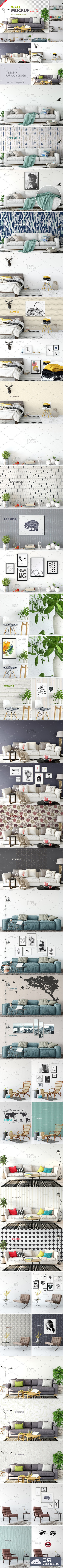 室内居家设计样机 Interior Wall Mockup - Bundle Vol. 1