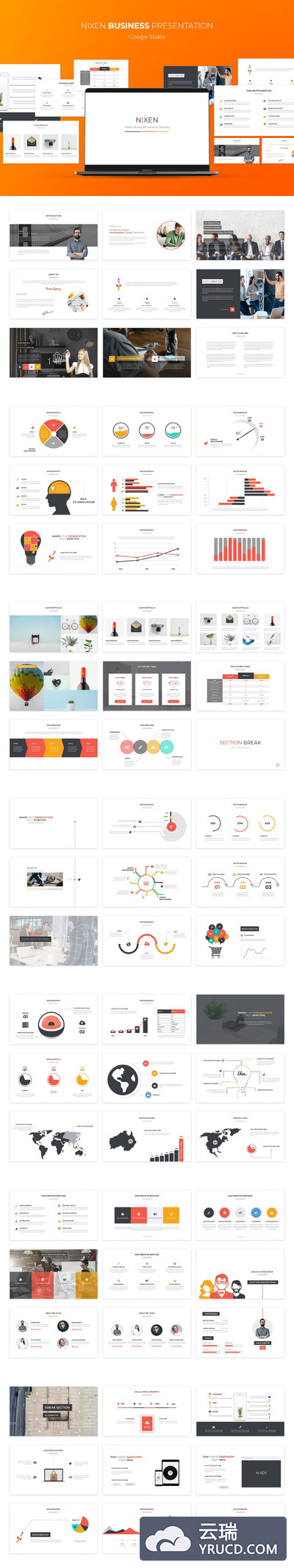 时尚简约高端托用途的Google Slides谷歌幻灯片powerpoint演示模版（pptx）