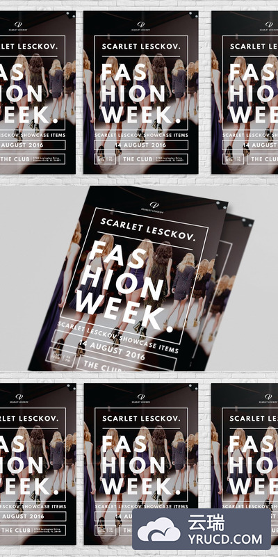 高品质的时尚高端时装表演时装周海报宣传单DM设计模板（AI&PSD）