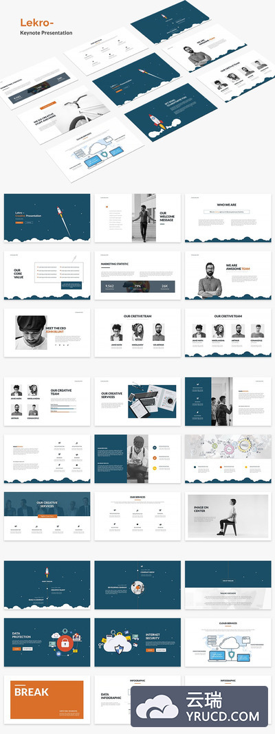 时尚简约创意的个性keynote幻灯片演示模版（key）