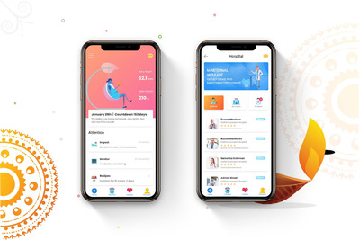 时尚产妇孕妇妇婴医院健康移动手机APP UI KITS