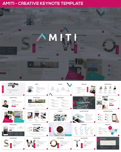 时尚创意多用用途的大数据keynote幻灯片演示模版