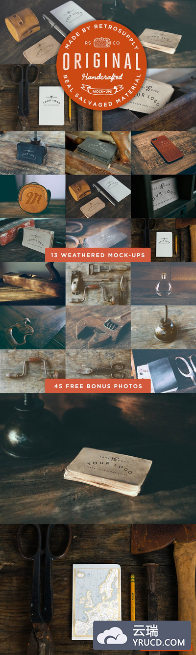 手工工艺品的原创名片卡片样机 Original Handcrafted Mock-Ups
