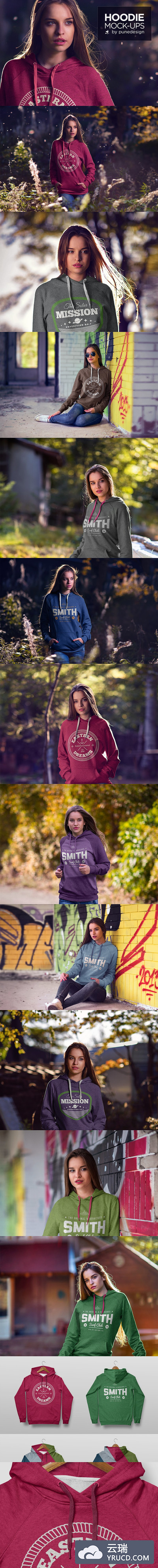 有品质的时尚卫衣样机 Hoodie Mock-Up / V.1