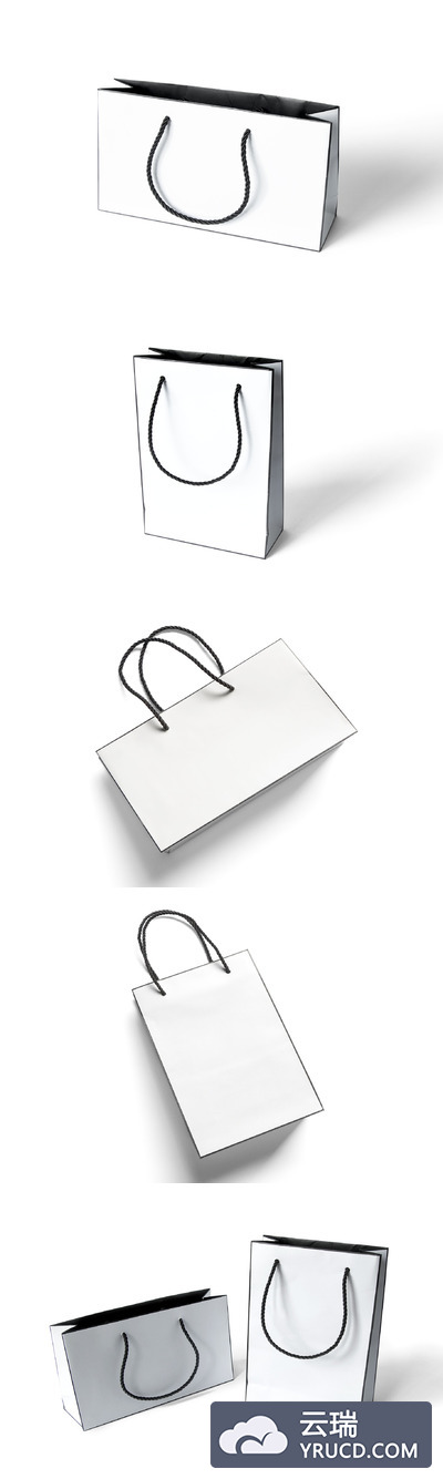 时尚的纸袋样机 Fashion paper bags mockups