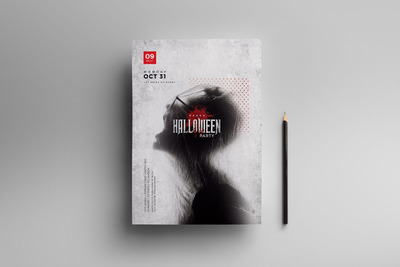 高品质的时尚高端的神秘万圣节派对party商场打折促销sale海报宣传单DM设计模板