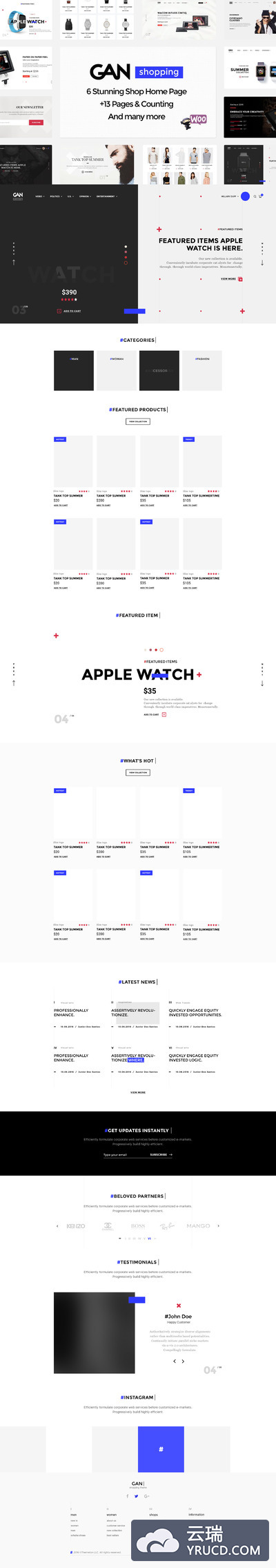 网站模板 | 购物电子商务PSD文件智能对象创意设计