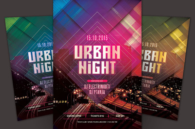 城市海报模版 Urban Night Flyer Template