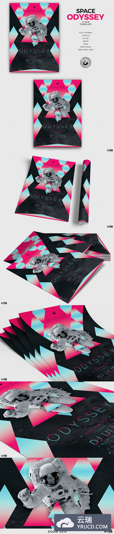 奥德赛传单海报模版 Odyssey Flyer PSD