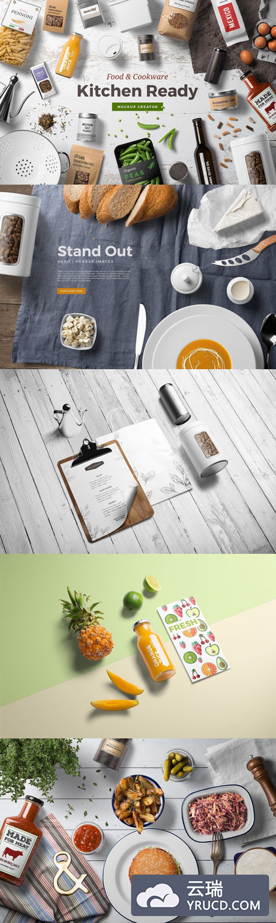 样机 | 餐厅食品面包餐具模拟场景