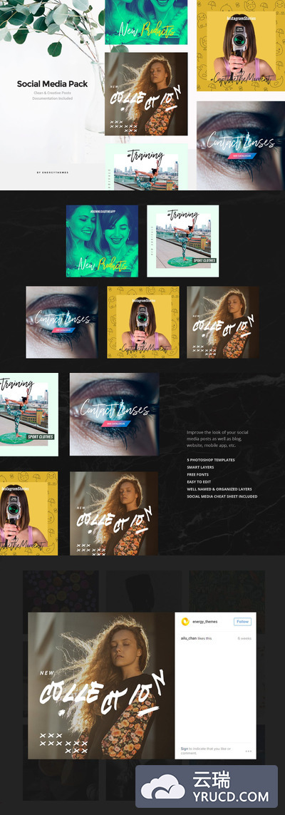 时尚高端的社交媒体banner海报设计模板 - Vol8