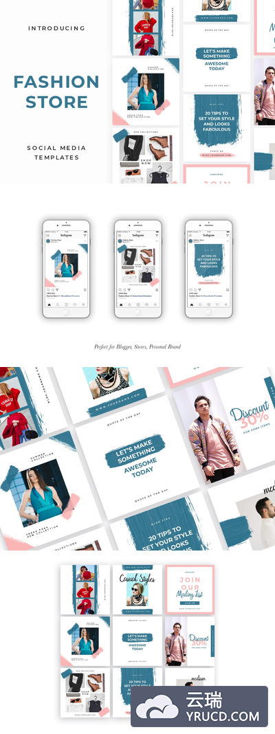 时尚高端简约的潮流商店社交媒体banner海报设计模板