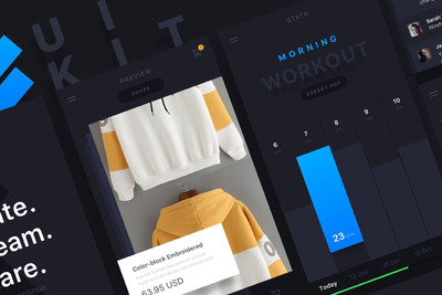 一款黑色时尚现代的Spate Ui Kit