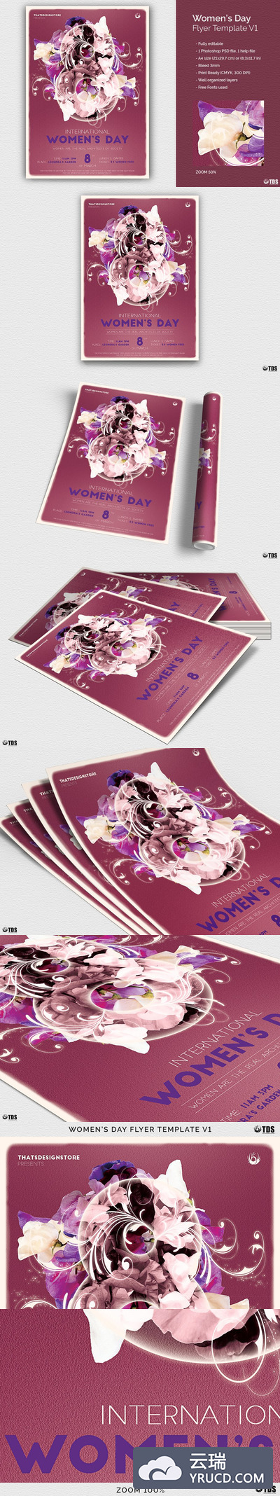 三八妇女节海报模版 Womens Day Flyer PSD V1