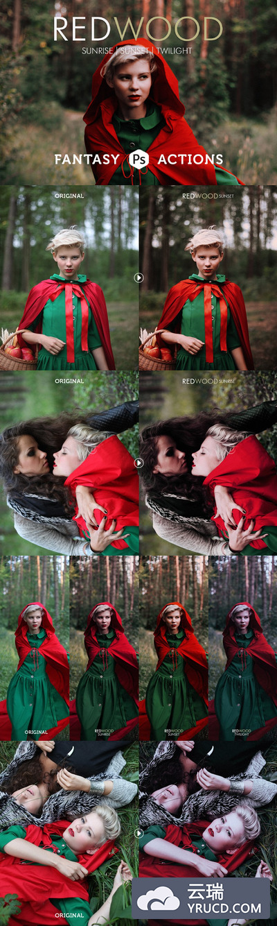 梦幻的PS人像动作 Redwood Fantasy Photoshop Actions