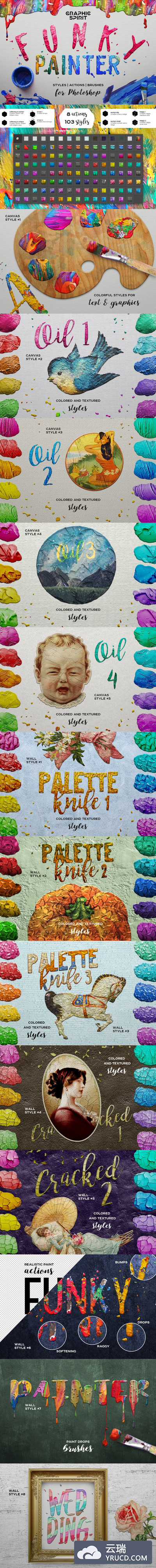 油画效果的PS图层样式 Oil Painting Photoshop Layer Styles