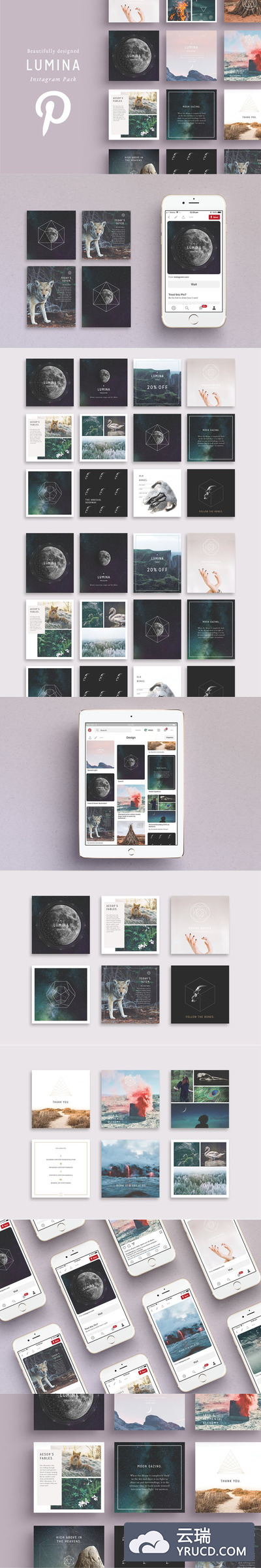 社交媒体图片模版 LUMINA Pinterest Pack