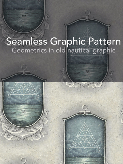 航海几何无缝背景纹理素材 Nautical Geometric Graphic Seamless!