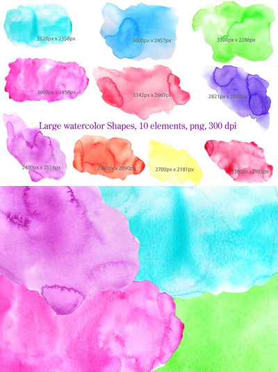 水彩肌理背景纹理素材 Large Watercolor texture Shape